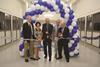 (Left to right) Steven Girvin, Tamar Gendler, Scott Miller, Benjamin Polak, and President Peter Salovey at the unveiling of new teaching labs at Sterling Chemistry Laboratory.
