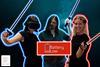 An image showing three people with swords and the Battery Low logo