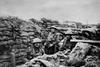 British World War 1 soldiers in a front line trench, 1915-18