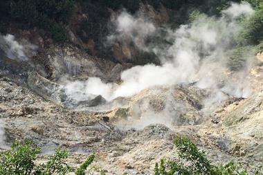 A photo of a rocky landscape with gas