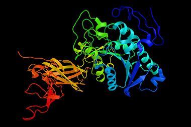 3D molecular image of pancreatic lipase