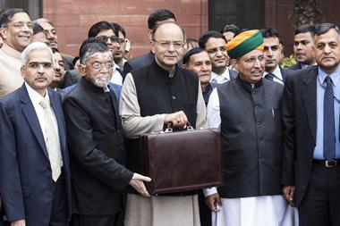 Arun Jaitley, India finance minister announcing budget, 1st Feb 2017 - Index