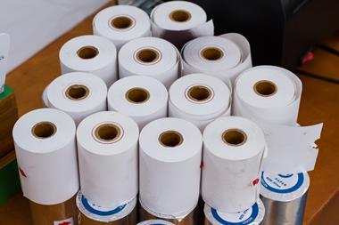 An image showing cash register paper rolls