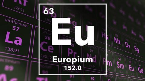 Periodic table of the elements – 63 – Europium