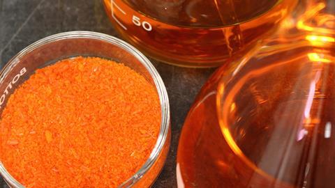 Preparing a solution from the salt of sodium dichromate