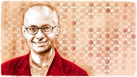 An illustrated portrait of Omar Yaghi