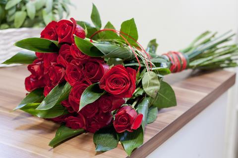 A bouquet of red roses