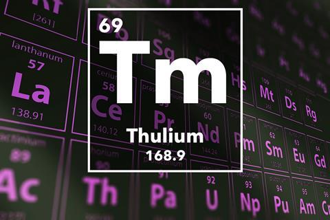 Periodic table of the elements – 69 – Thulium
